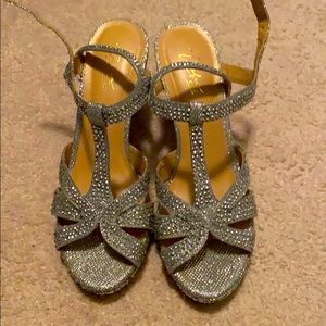 Sparkly silver heels